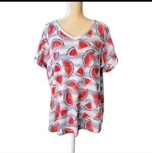 Woman Within Plus Size 1X Watermelon Summer 22/24